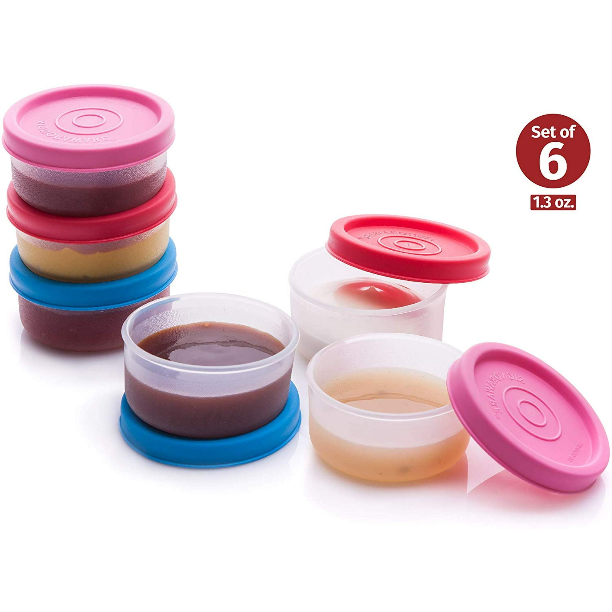 SET OF 9 -- 1 oz Small Plastic Containers Screw On Lids 1 7/8 inch