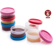 Signora Ware Reusable Airtight Food Prep Storage Containers with Lids, Set of 6 1.3-Oz