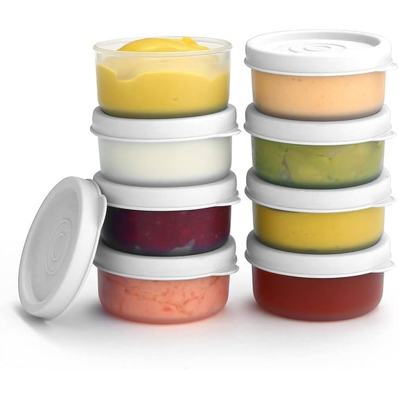 Signora Ware Reusable Airtight Food Prep Storage Containers with Lids, Set of 8 1.3-Oz White
