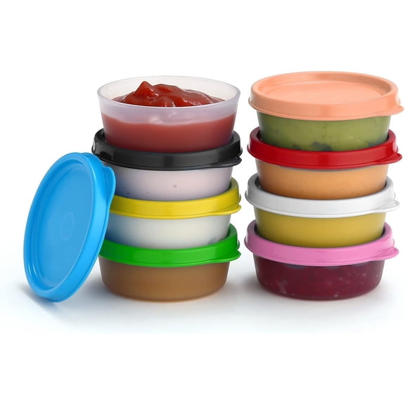 Signora Ware Reusable Airtight Food Prep Storage Containers with Lids, Set of 8 2.3-Oz Multi Color