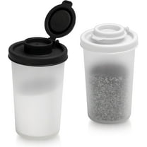 Signora Ware Salt and Pepper Shaker Set Mini Seasoning Container for Camping & Picnic, 2-Pk Black & White