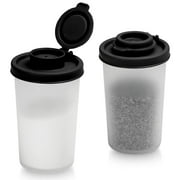 Signora Ware Salt and Pepper Shaker Set Mini Seasoning Container for Camping & Picnic, 2-Pk Large Black