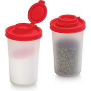 Signora Ware Salt and Pepper Shaker Set Mini Seasoning Container for Camping & Picnic, 2-Pk Large Red