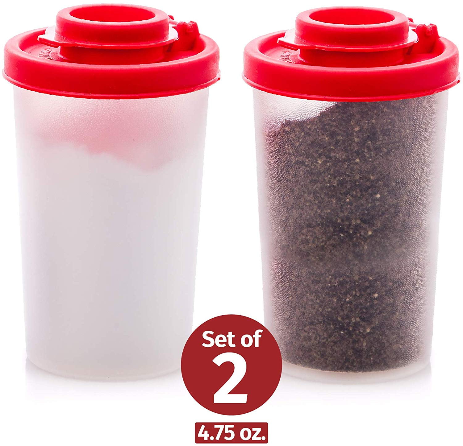 Signoraware Plastic Spice Containers with 2-Way Lids Sift or Pour Shaker, 8 Pk. 4 Mini 4 Big