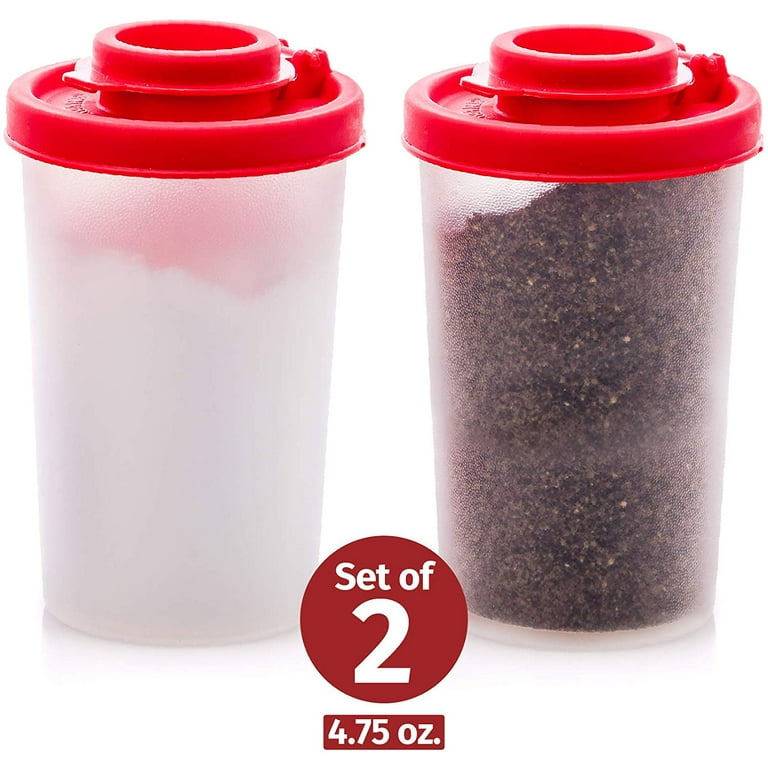 Tupperware Salt N Spice Pepper Container with Spoon Set of 2 Pink Flip  Cover New