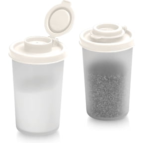 Signora Ware Salt and Pepper Shaker Set Mini Seasoning Container for Camping & Picnic, 2-Pk Large White