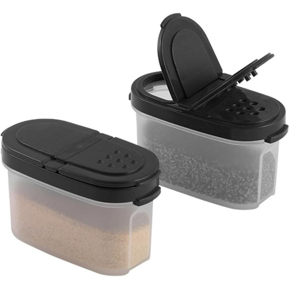 Signora Ware Spice Jars with Shaker Lids Refillable Seasoning Containers 4oz, 2-Pack Black