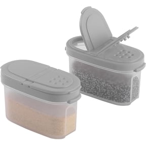 Signora Ware Spice Jars with Shaker Lids Refillable Seasoning Containers 4oz, 2-Pack Gray