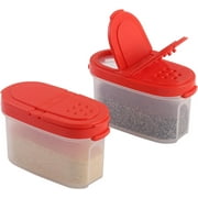 Signora Ware Spice Jars with Shaker Lids Refillable Seasoning Containers 4oz, 2-Pack Red