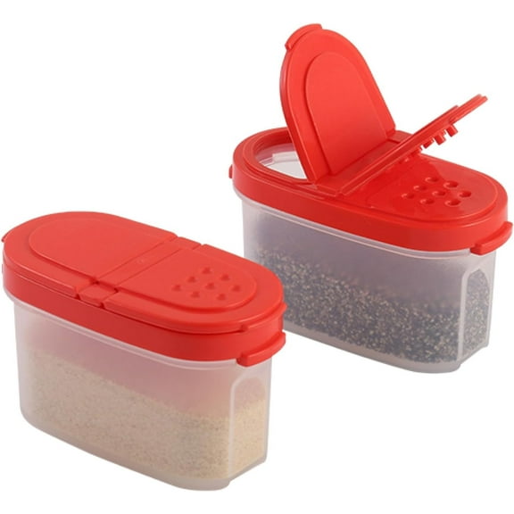 Signora Ware Spice Jars with Shaker Lids Refillable Seasoning Containers 4oz, 2-Pack Red