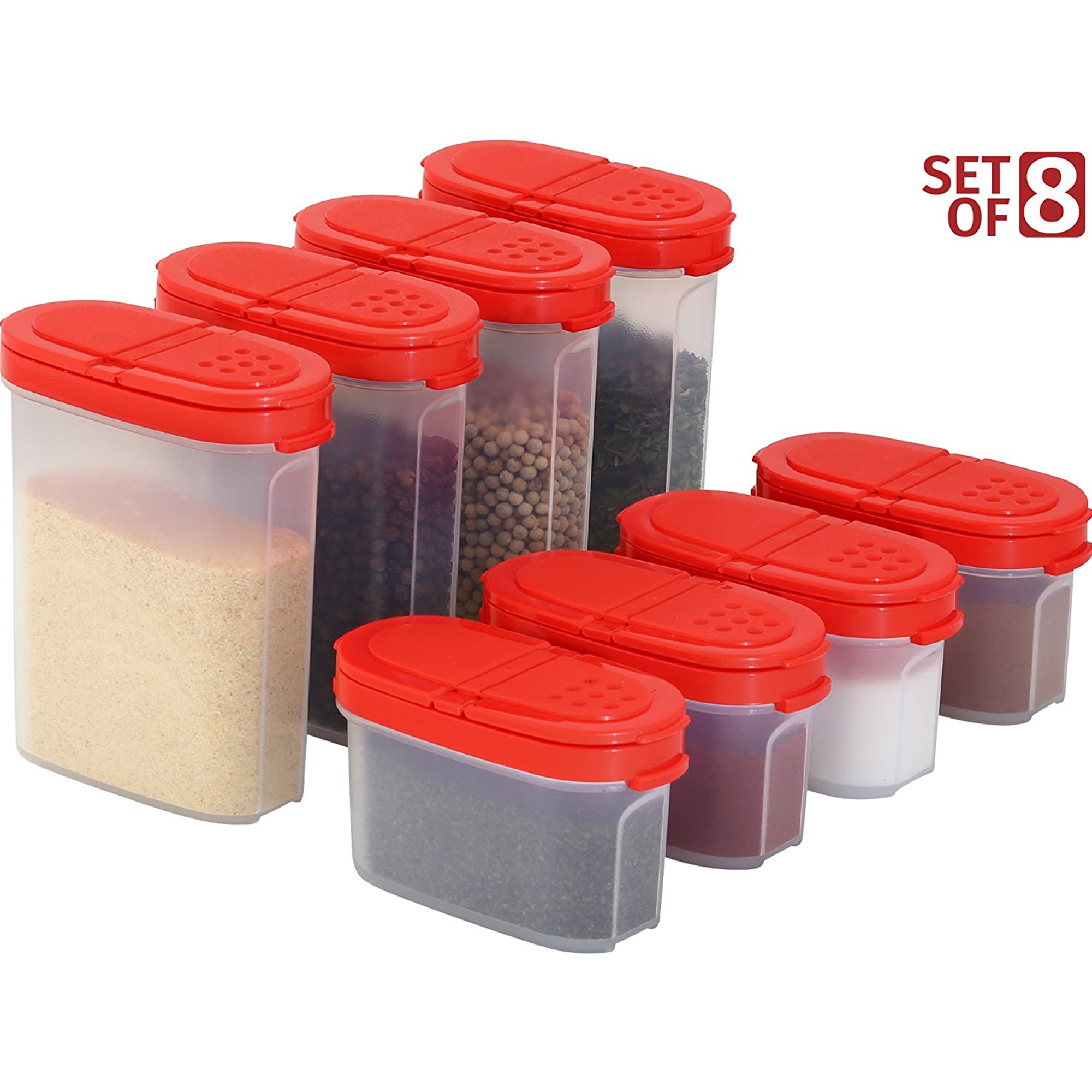 Clear Seasoning Box Seasoning Organizer Box Visible with Tray Combo Set Removable Condiment Jar for Seasonings Pepper Apricot, Size: 23cmx15cmx10cm