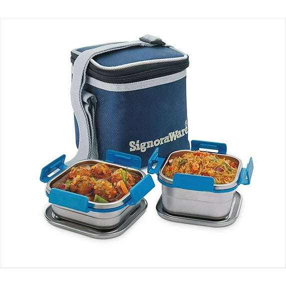 SignoraWare (500ml+350ml) Director Squarex Small Stainless Steel Lunch Box