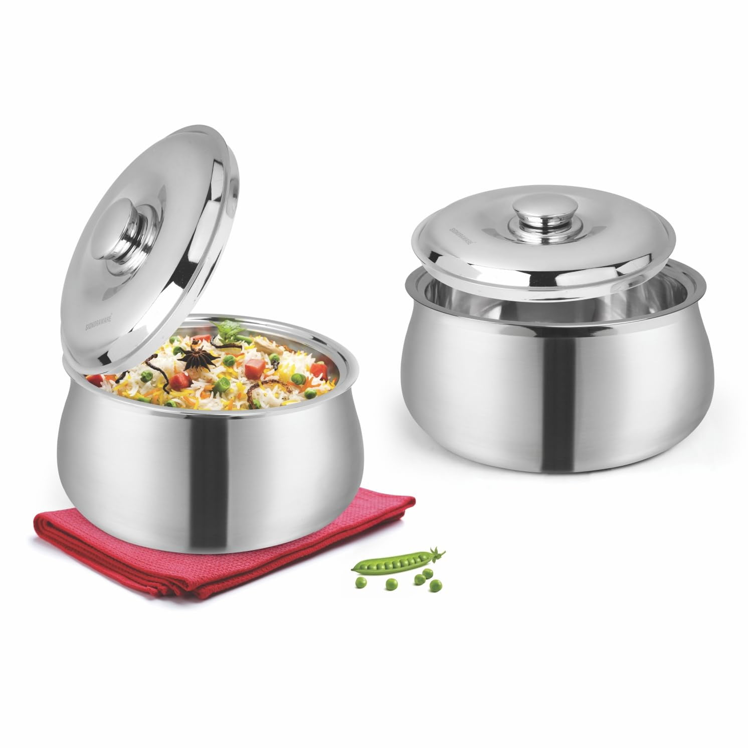 Signoraware Insulated Casserole Bowl With Coaster – 1500ml Stainless Steel Hot Pot, BPA Free, Silver
