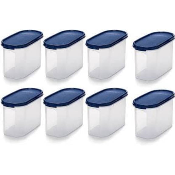 Signoraware Modular Oval Grocery Containers Set of 8 Blue 1100ml