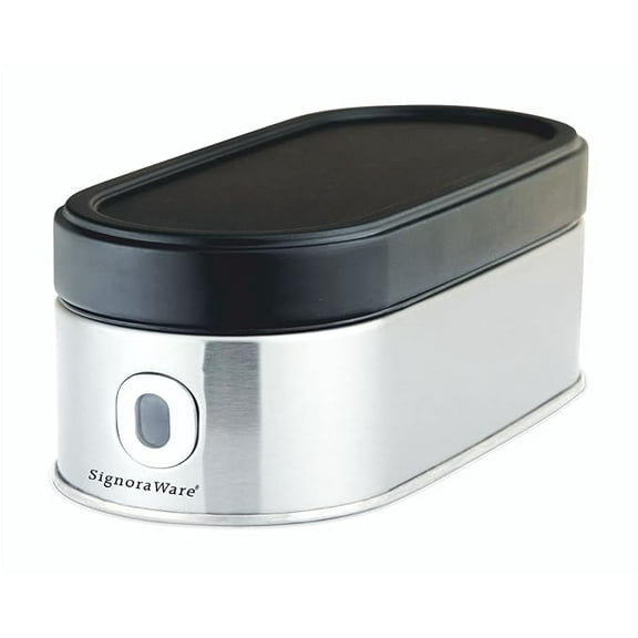 Signoraware Modular Steel Container (Window Oval) Matte, 500Ml,Set Of 1, Silver