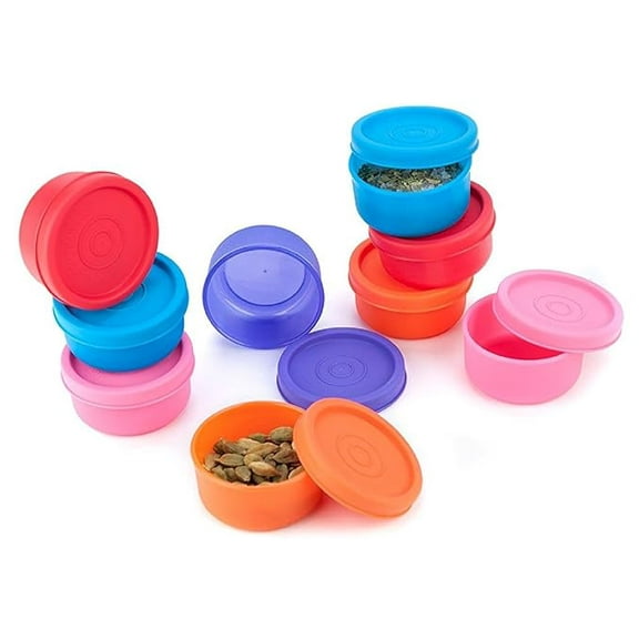 Signoraware Nano Round Small Plastic Container Set, 40ml, Set of 9, Multicolour