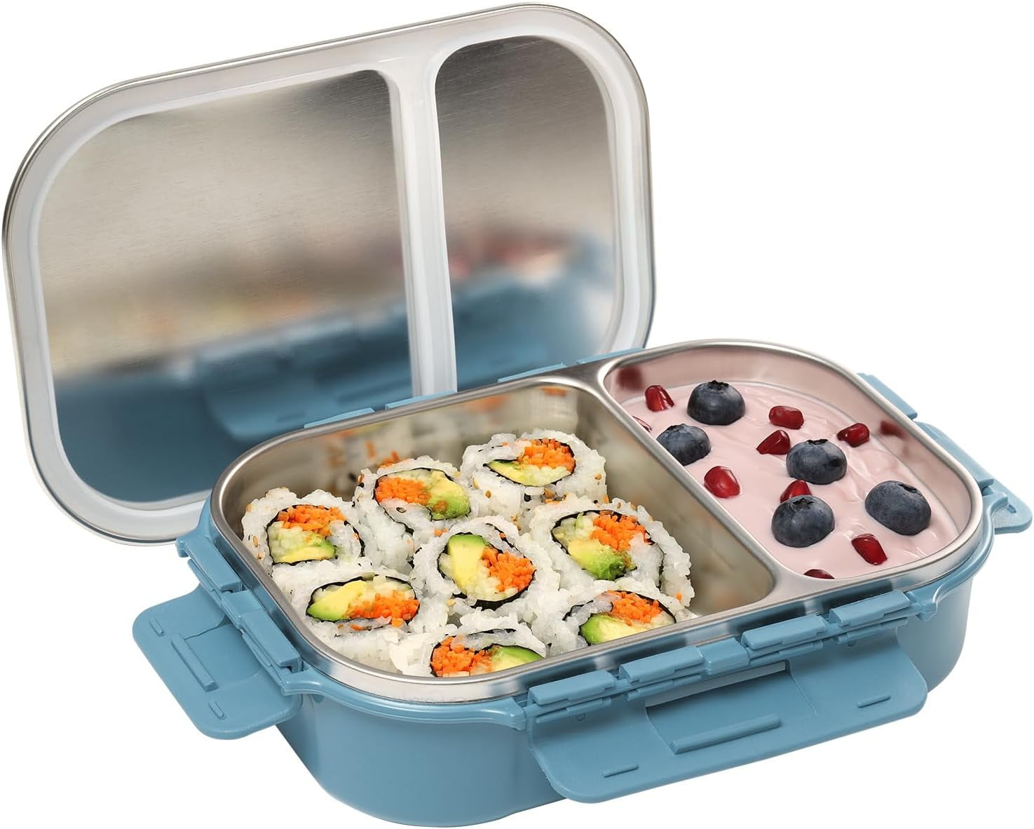 Signoraware Stainless Steel Bento Box For Men, 24 Oz, Aqua Blue