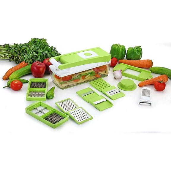 Signoraware Vegetable chopper - 14 in 1 Mandoline Slicer for Fruit and Vegetables - Mandoline for Chopping and Dicing - Vegetable Cutter with Stainless Steel Blades - Home or Chef Use Onion Chopper