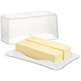 thumbnail image 1 of SIGNORAWARE Wide Butter Dish with Airtight Lid, BPA-Free Butter Holder – White, 1 of 8