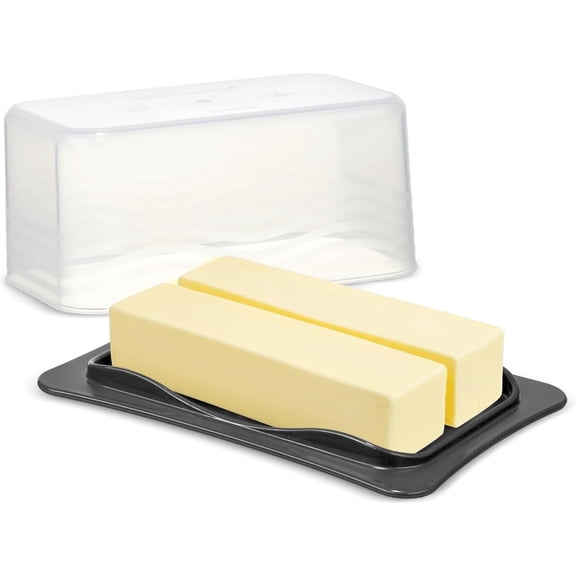 SIGNORAWARE Wide Butter Dish with Airtight Lid, BPA-Free Butter Holder – Black