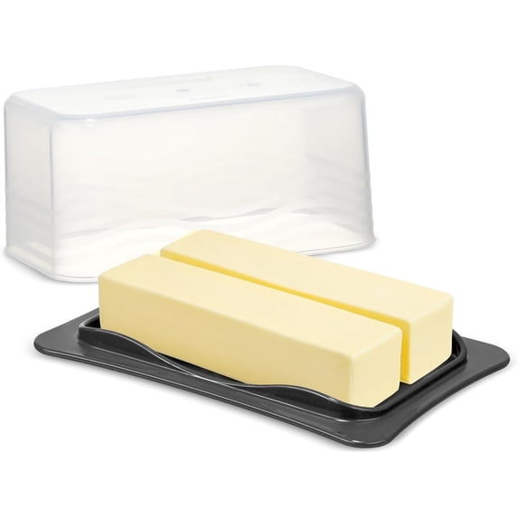 SIGNORAWARE Wide Butter Dish with Airtight Lid, BPA-Free Butter Holder – Black