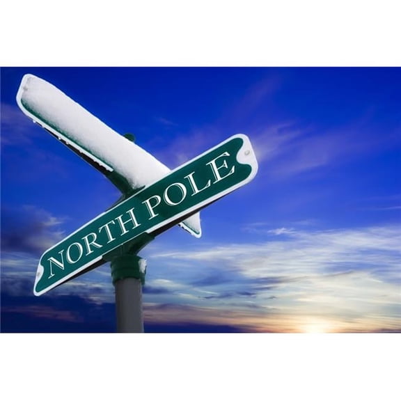 Signpost To The North Pole Poster Print by Chris & Kate Knorr 18 x 12