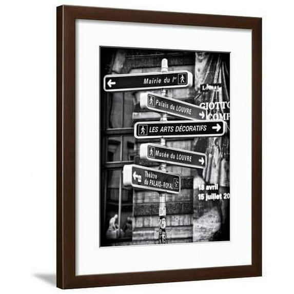 Signpost, the Louvre, Paris, France, Framed Art Print Wall Art by Philippe Hugonnard Sold by Art.Com