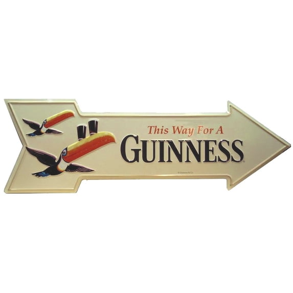 Signs 4 Fun Arrow Sign | Guinness | 27†x 9†| Embossed Aluminum Sign | Made in the USA | SJM579
