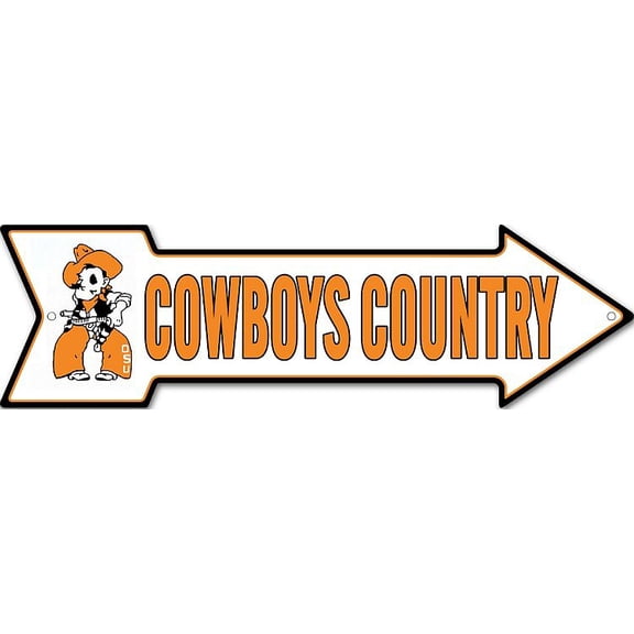 Signs 4 Fun Arrow Sign | OK State Cowboy Country | 20 x 5.75 | Embossed Aluminum Sign | Made in the USA | SACCC