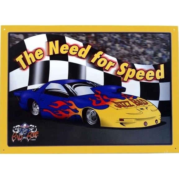 Signs 4 Fun SIGK7 The Need for Speed Metal Sign, Yellow
