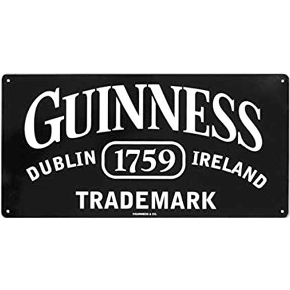 Signs 4 Fun SIGM580 Guinness Trademark Metal Sign, Black