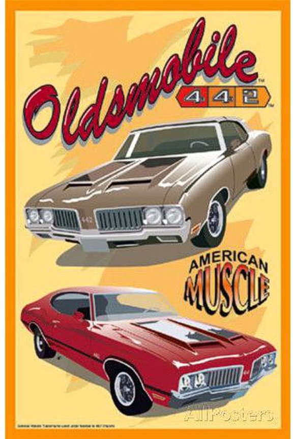 Oldsmobile 442 Metal Sign, Yellow