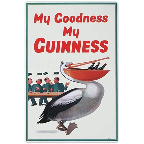 Signs 4 Fun SIGM718 Guinness Pelican Metal Sign 12 x 18 Inches