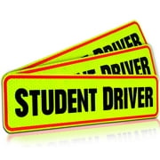 Signs Authority Reflective 12" Student Driver Car Magnet - Weatherproof New Driver Magnet for Car - Accessories for Student Driver - Better Than a Decal - Pack of 3 Student Driver Car Magnets