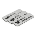 thumbnail image 1 of Signs ByLITA Auto Mechanic Graphic Car Service 1x3” Name Tag/Badge, Silver, (3 Pack), 1 of 2