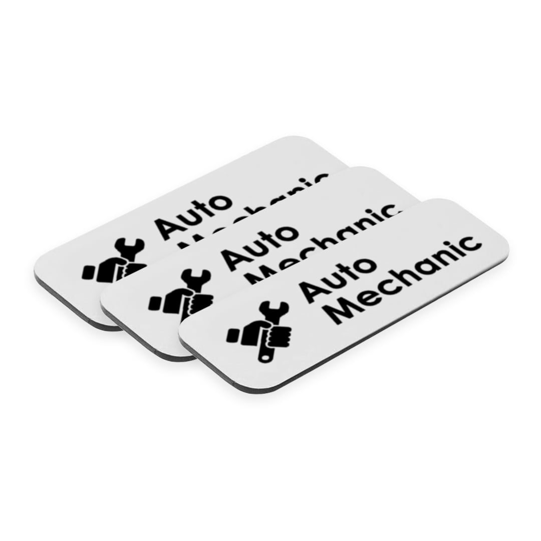 Signs ByLITA Auto Mechanic Graphic Car Service 1x3” Name Tag/Badge ...