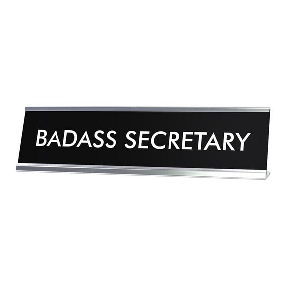 Signs ByLITA BADASS SECRETARY Novelty Desk Sign