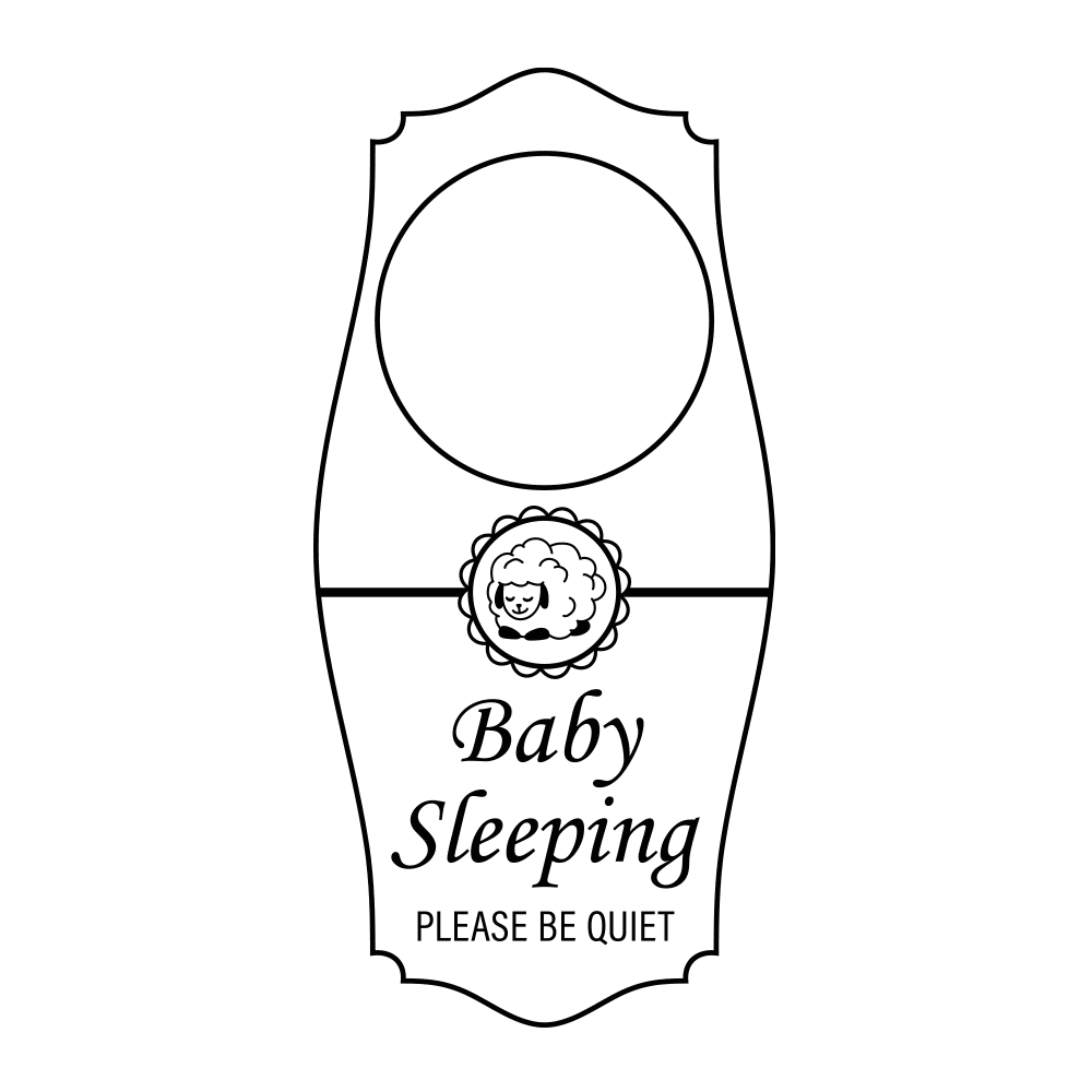 Signs ByLITA Baby Sleeping Please Be Quiet Door Hanger White, 4" x 8