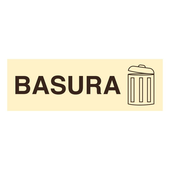 Signs ByLITA Basic Basura Sign (Ivory/Dark Brown) - Small