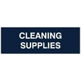 thumbnail image 1 of Signs ByLITA Basic Cleaning Supplies Sign - Laser-Engraved Lettering | Durable ABS Plastic | Vibrant Colors | Powerful Foam Tape (Navy Blue / White) - Large, 1 of 2