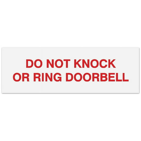 Signs ByLITA Basic Do not knock or ring doorbell Sign - Laser-Engraved Lettering | Durable ABS Plastic | Vibrant Colors | Powerful Foam Tape (White/Red) - Large