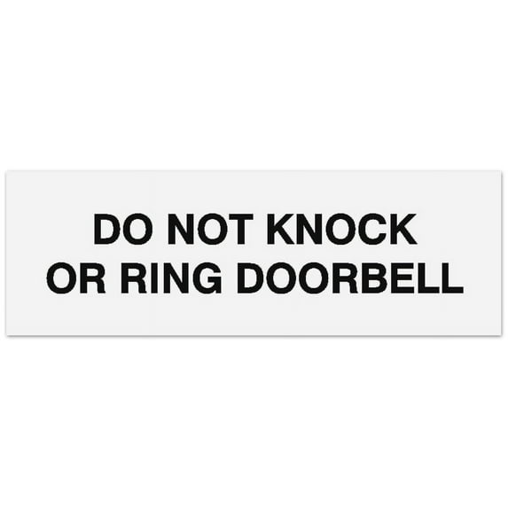 Signs ByLITA Basic Do not knock or ring doorbell Sign - Laser-Engraved Lettering | Durable ABS Plastic | Vibrant Colors | Powerful Foam Tape (White) - Small