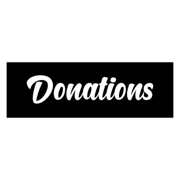 Signs ByLITA Basic Donations Sign (Black) - Small