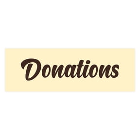 Signs ByLITA Basic Donations Sign (Ivory/Dark Brown) - Small