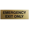 thumbnail image 1 of Signs ByLITA Basic Emergency Exit Only Sign | Easy Installation | Durable Wall or Door Sign (Brushed Gold) - Small, 1 of 3