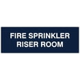 thumbnail image 1 of Signs ByLITA Basic Fire Sprinkler Riser Room Sign - Laser-Engraved Lettering | Durable ABS Plastic | Vibrant Colors | Powerful Foam Tape (Navy Blue / White) - Large, 1 of 2