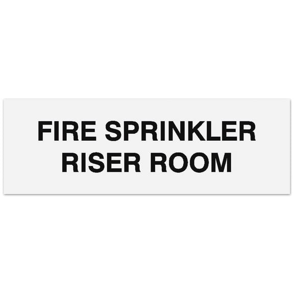 Signs ByLITA Basic Fire Sprinkler Riser Room Sign - Laser-Engraved Lettering | Durable ABS Plastic | Vibrant Colors | Powerful Foam Tape (White) - Large