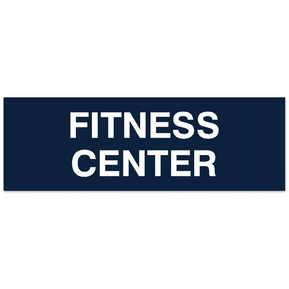 Signs ByLITA Basic Fitness Center Sign - Laser-Engraved Lettering | Durable ABS Plastic | Vibrant Colors | Powerful Foam Tape (Navy Blue / White) - Large