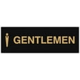 thumbnail image 1 of Signs ByLITA Basic Gentlemen Figurine Sign - Laser-Engraved Lettering | Durable ABS Plastic | Vibrant Colors | Powerful Foam Tape (Black Gold) - Large, 1 of 3