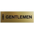 thumbnail image 1 of Signs ByLITA Basic Gentlemen Figurine Sign - Laser-Engraved Lettering | Durable ABS Plastic | Vibrant Colors | Powerful Foam Tape (Brushed Gold) - Medium, 1 of 3